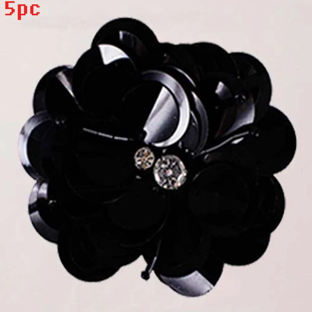 609black 5pc Вышитые Патчи 3D цветок бисера аппликация пришить платье футболка свитер джинсы одежда патчи аксессуар - Цвет: 609black 5pc