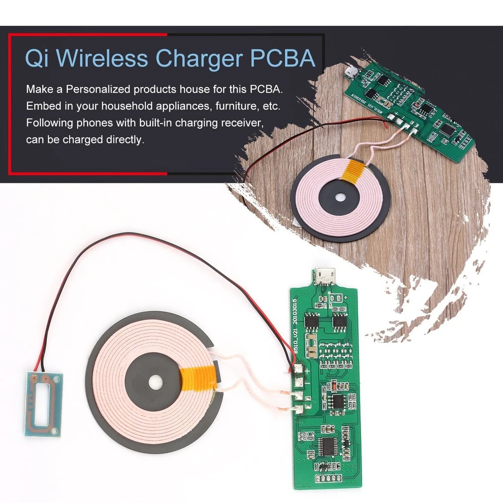 Новые аксессуары для беспроводной зарядки Qi зарядное устройство PCBA печатная плата с qi-стандартной катушкой DIY UQIP25 Акция Прямая поставка