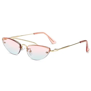 

Cat Eye Sunglasses Woman Rimless Sun Glasses for Women Cmaos Brand Trendy Elegant Uv400 Light Pink Polycarbonate Cycling Oculos