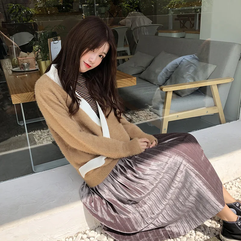 

High-waisted TB Pleated Skirt Hyuna Skirt Spring And Autumn Elegant Korean-style Students Skirt Autumn And Winter