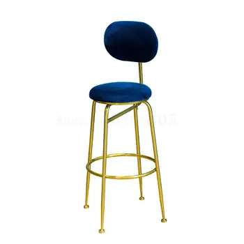 

Light luxury bar chair Nordic back bar chair home high stool creative bar chair front high chair