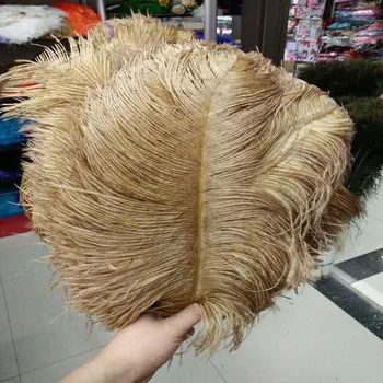 

Beautiful 100PCS high quality Brown ostrich feather 30-35cm/12-14 inches Plume wedding decoration craft /DIY accessories