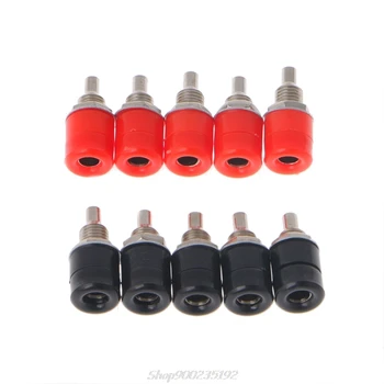 

10 Pcs 4mm Female Banana Plug Socket Connector Binding Post Amplifier Terminal Jy22 20 Dropship