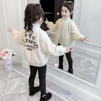 

New Arrival 2019 Autumn Winter Baby Girls Coat Kids Thicken Jackets Children Wool Letter Woolen Coat Toddler Overcoat 3-12 Years