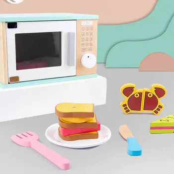 

2020 New Microwave Kitchen Toys Play Set Pretend Accessories Fake Food Educational Toys Awareness Growth Partner for Boys Girls