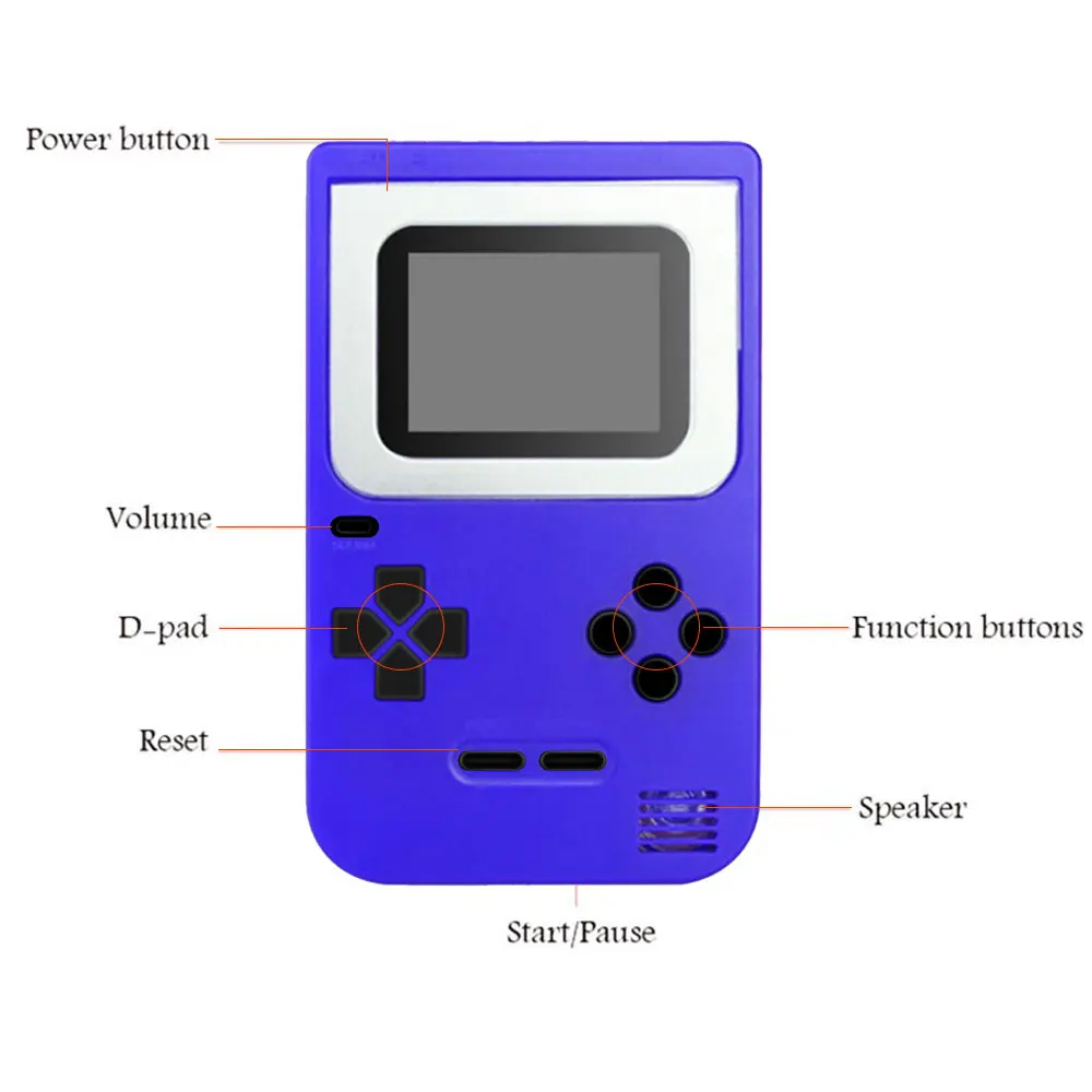 4 Цвет просвет Q2 мини портативные игровые консоли 8 бит 2,0 дюймов Цвет ЖК-дисплей Экран детская Цвет игровой плеер встроенный 268 игр - Цвет: blue