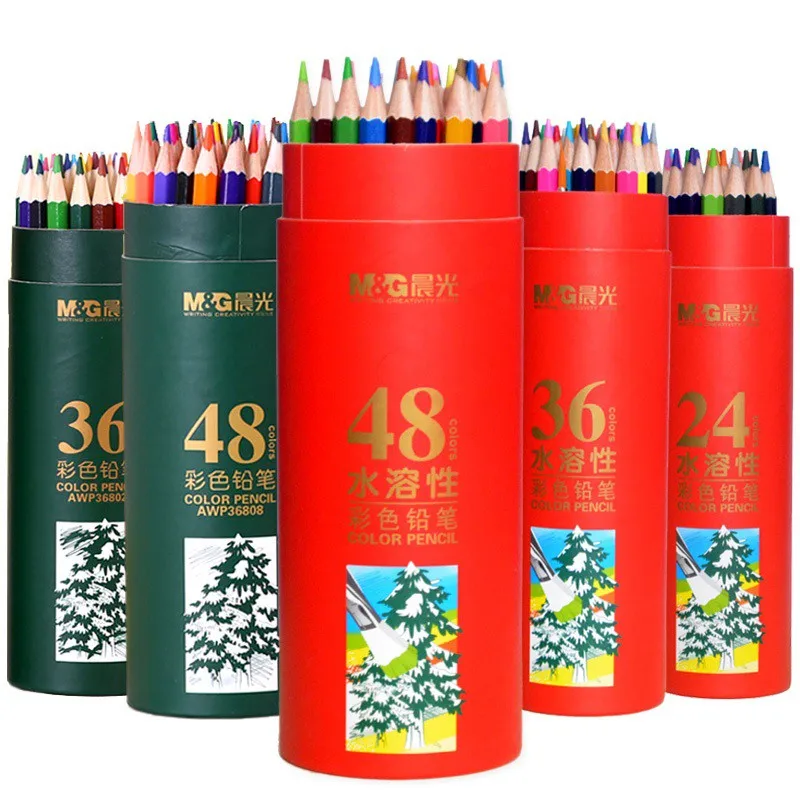 24/36/48 Colors Professional Watercolor Wooden Colored Pencil Set Art Sketch Drawing Painting School Stationery Supplies 05875 | Канцтовары