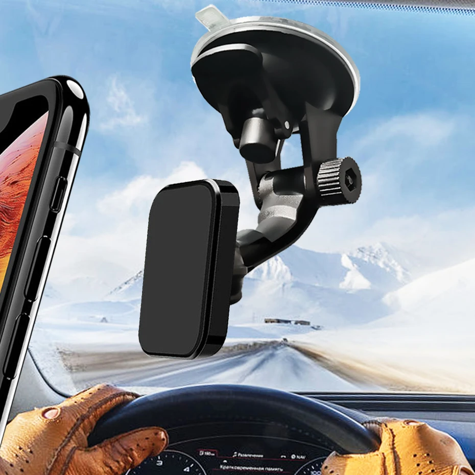 flexible phone holder Magnetic Car Phone Holder Windshield Sucker Stand 360 Degree Mobile Cell Magnet Mount Support For iPhone Xiaomi Samsung Huawei iphone charging dock