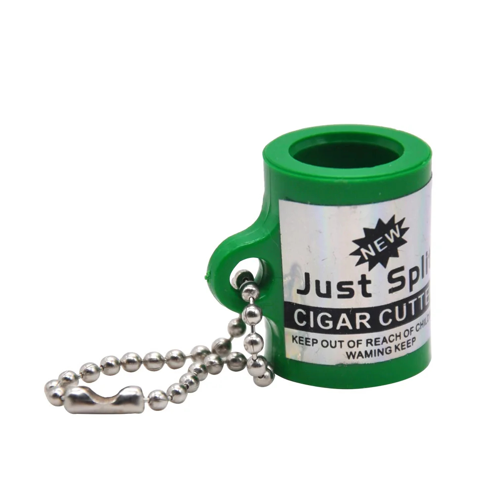 Зеленый Пластиковые карманные Табачные сигары резак нож ножницы с кольцом для ключей цепь Переносной Резак Инструменты курительная трубка аксессуары для сигарет - Цвет: Зеленый