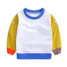 Осенние детские свитера в стиле пэчворк для маленьких мальчиков Повседневная Блузка для малышей Верхняя одежда с длинными рукавами