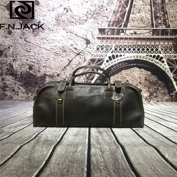 

F.N.JACK Cheap Cool 2019 Four Seasons Universal Travel Bag with Top Cowhide Mad Horsehide Leisure and Fashion Travel Bag