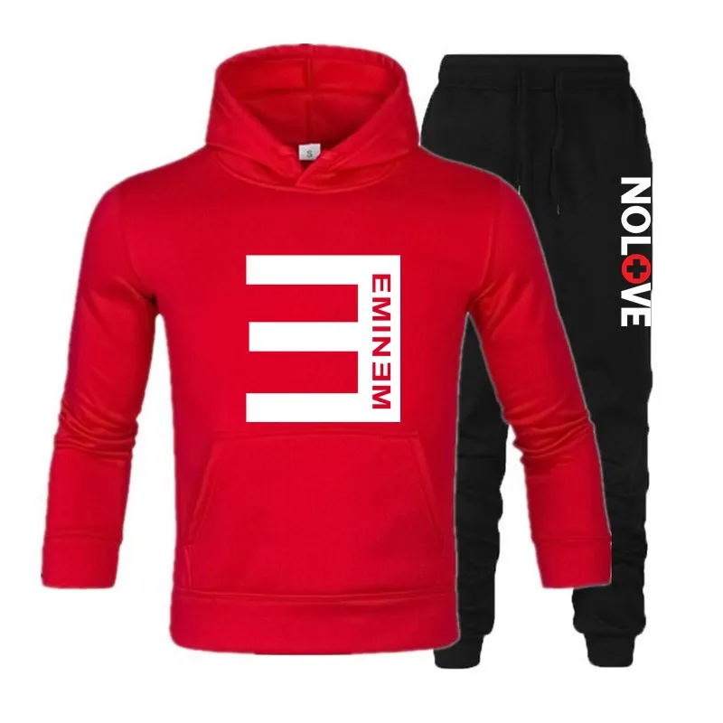 Новинка, толстовка Eminem с буквенным принтом, мужские толстовки, модная одноцветная толстовка с капюшоном, Мужской пуловер, мужские спортивные костюмы, мужская толстовка с капюшоном