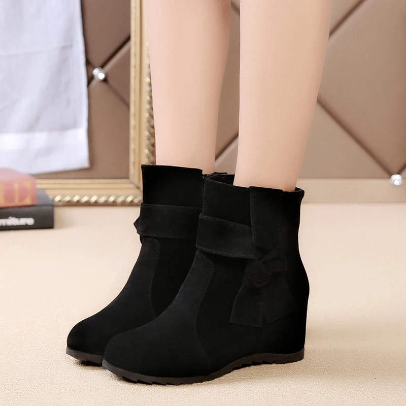 

New British women's high-heeled single boots cotton boots