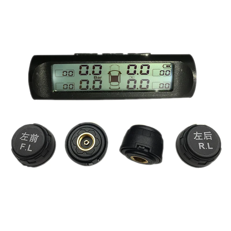 Система контроля давления в автомобильных шинах TPMS с подсветкой цифровой дисплей Солнечная энергия USB зарядное устройство