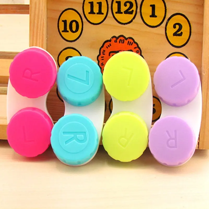 5pcs Cosmetic Glasses Contact Lenses Box Lens Case for Eyes Travel Kit Holder Container Accessaries Random Colors | Аксессуары для