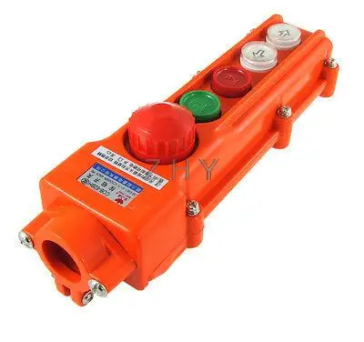 

Rain Proof Hoist Crane Pushbutton Switch Up Down w Emergency Stop Knob