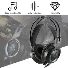 Наушники V2000, 7,1 каналов, 3,5 мм разъем, бас, стерео, звуковой эффект, игровые наушники, гарнитура с микрофоном для компьютера, ПК, ноутбука, геймера