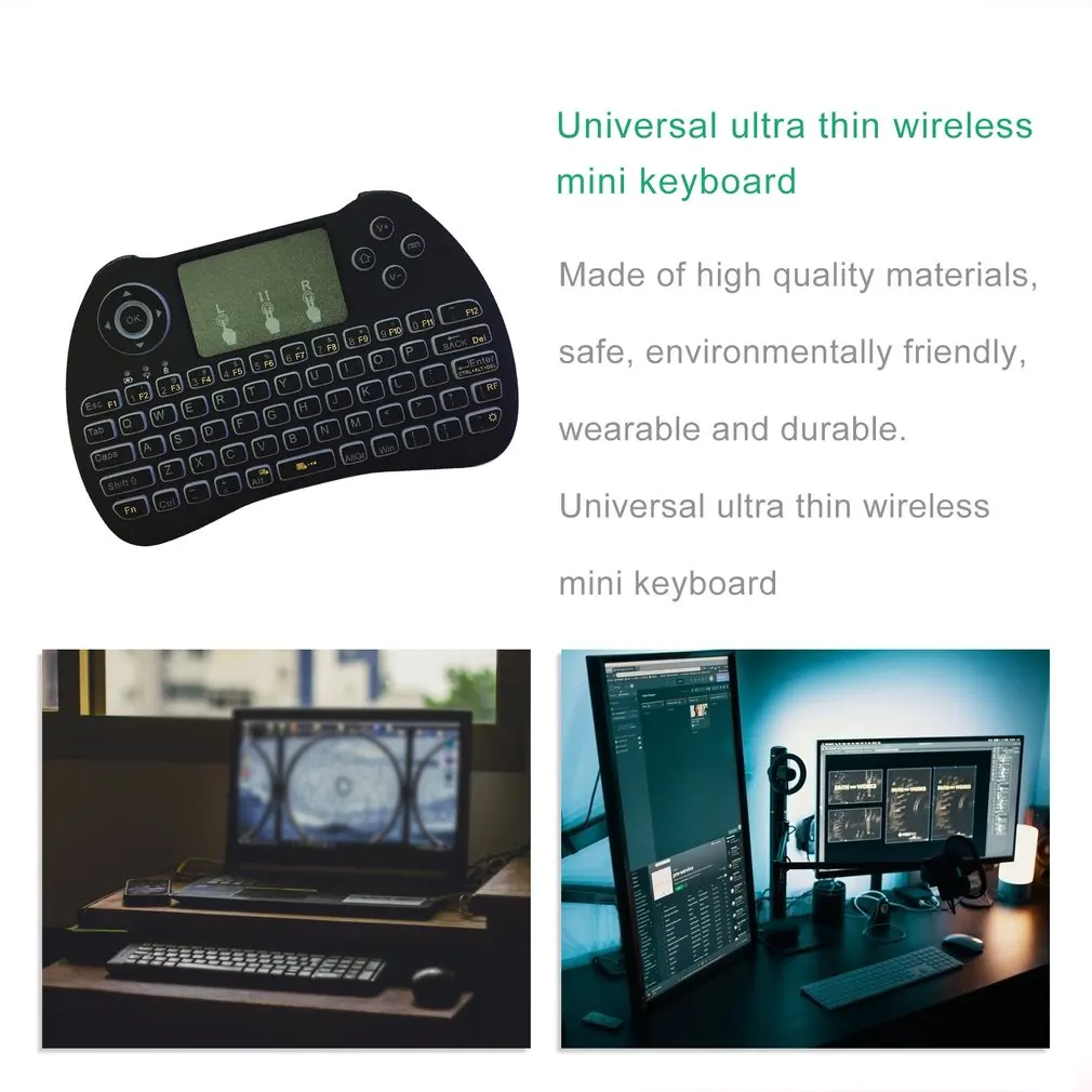 Backlight Keyboard Mini Wireless Keyboard Air-Mouse Flying Squirrel Remote Control USB2.4GHz White Light Backlight