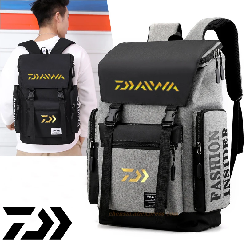 DAIWA 2021 Fishing Backpack Winter Male Outdoor Sports Breathable Wear-resistant Waterproof Fishing Bag Simple Travel Backpack
