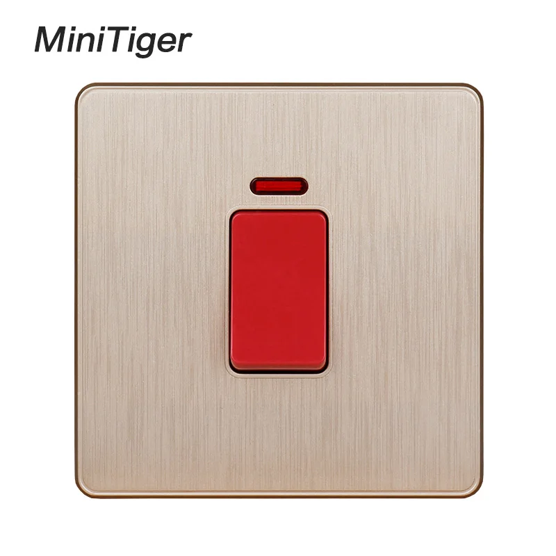 Minitiger UK standard 20A/45A переключатель водонагревателя с неоновым светодиодный индикатор с двойным полюсом выключатель питания AC Air cooker переключатель