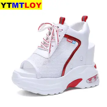 

New Ankle Boots Shoes Women Summer Sexy Hollow High Slope Fish Mouth Single Thick Bottom Wedges Short High Heels 10CM Platform