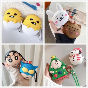 

3D Earphone Case For AirPods Case Silicone Christmas Cute Cartoon Bear Mouse Headphone/Earbods Cover for Apple Air pods Case 1:1