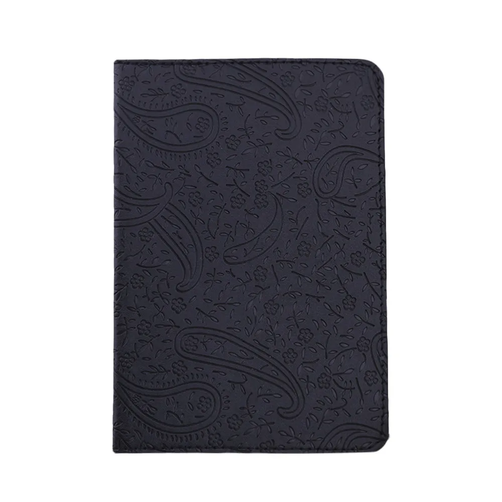 Обложка для паспорта для путешествий утилита простой паспорт удостоверение обложка держатель чехол на паспорт кожаный паспорт кошелек сумка на заказ - Цвет: Черный