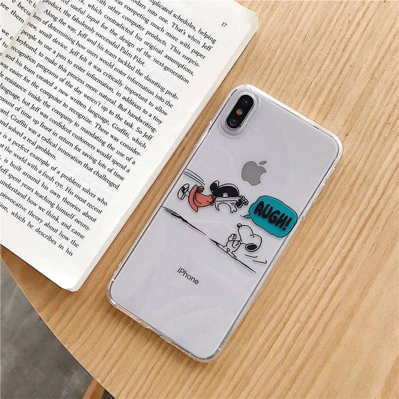 Cute Peanut Comic puppy Cartoon Charlie Brown Lucy couple case for iphone x xr xs max 6 6s 7 8 plus Soft silicon cover coque
