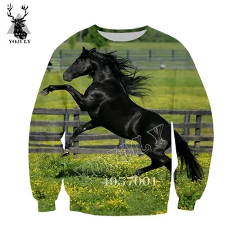 

Men Women Casual Tracksuit Top Horse Funny 3D Print Harajuku Sweatshirt Hoodie Unisex Street wear Hip hop Pullover Clothing Y494