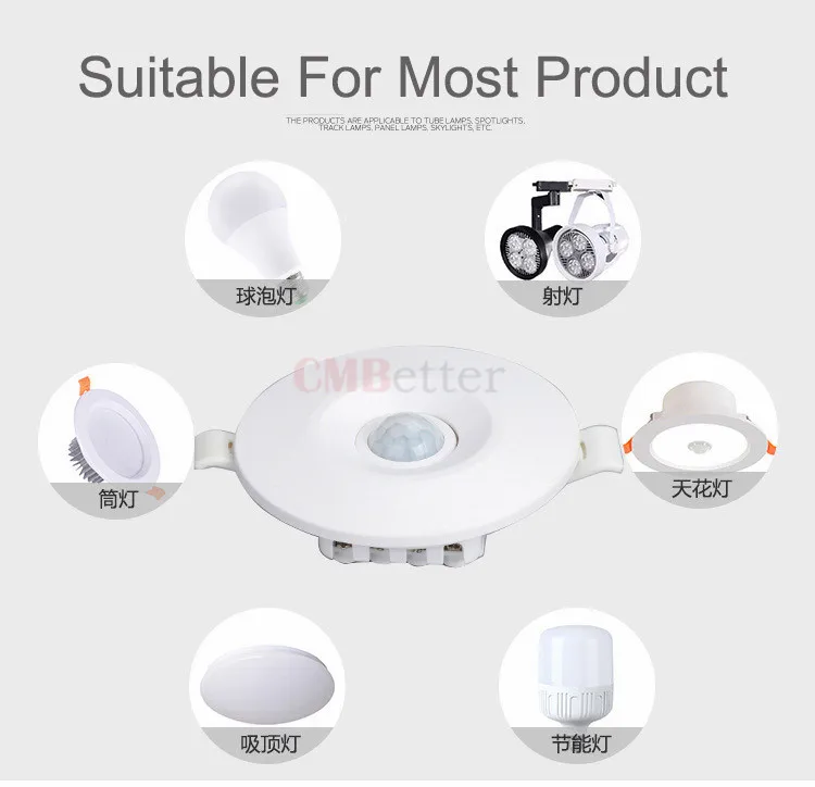 360 Degree Mini Infrared PIR Detection IR Ceiling Wall Recessed Motion Sensor Detector Auto Light Switch 110v-220v motion sensor (2)