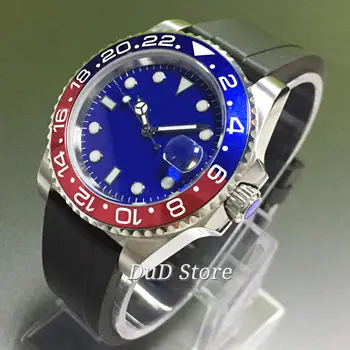 

BLIGER 40MM top Sapphire Crystal Blue Sterile Dial Men's Watch Ceramic Bezel Automatic Movement Luminous Wristwatch