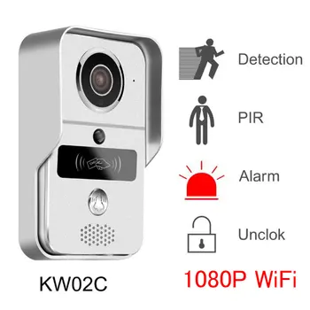 

Wireless WiFi Smart IP Video Door Phone Intercom System with 1080P Doorbell Camera,Support Remote unlock and up to 10 guest user