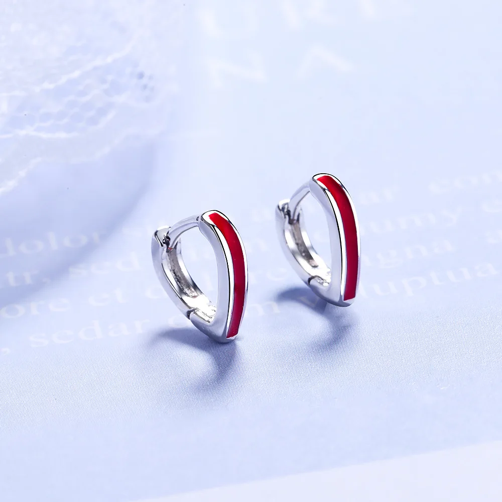 Милый Кристалл полый серьги в форме сердца для женщин 925 стерлингового серебра серьги с красным Цирконом oorbellen pendientes ювелирные украшения