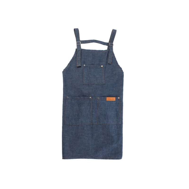 

1PC Fashion Soft Denim Cloth Women Apron Sleeveless For Kitchen Baking Cooking Cleaning Working Aprons Navy Women Denim Aprons