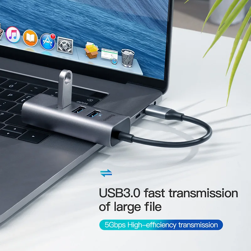 Baseus USB C Ethernet usb type C к RJ45 концентратор адаптер для MacBook Pro Xiaomi Mi Box 3/S samsung S10 S9 сетевая карта USB Lan