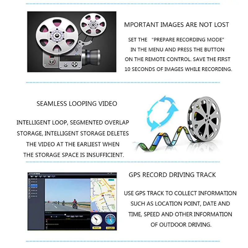 " lcd HD мотоциклетная Автомобильная экшн двойная камера видеорегистратор Dash Cam Водонепроницаемый Автомобильный рекордер из цинкового сплава U1JF