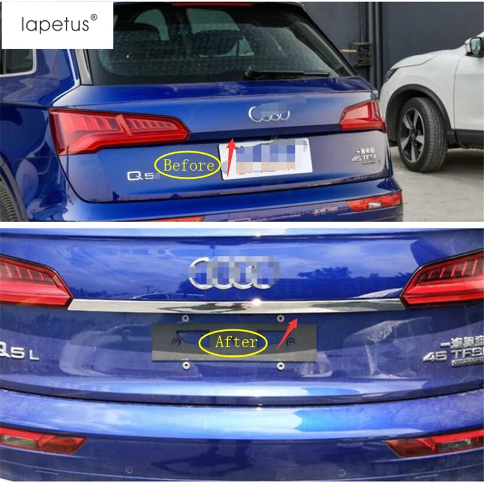 Аксессуары Lapetus подходят для Audi Q5 автомобиля задний хвост вверх багажник стример Декоративная полоса формовочная крышка комплект Отделка 1 шт