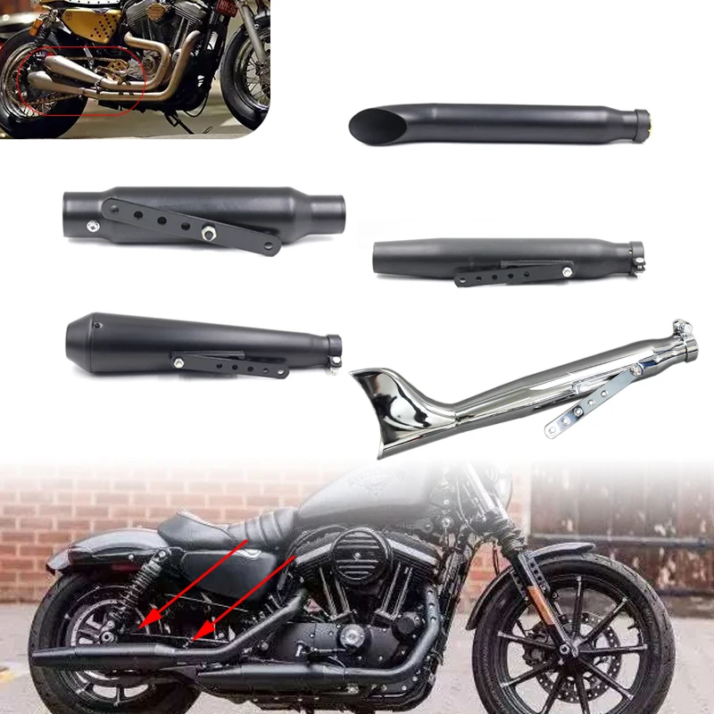 Universal 38/40/43/45mm Retro Cafe racer Motorcycle Exhaust Muffler Pipe Modified Tail For Harley CG125 GN125 cb400ss | Автомобили и