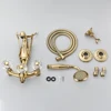 Luxury Gold Swan Bathtub Faucet Crystal Handle  Bath Sets with Hand Shower Hot Cold Mixer Tap For Bathroom Wall Mounted 6