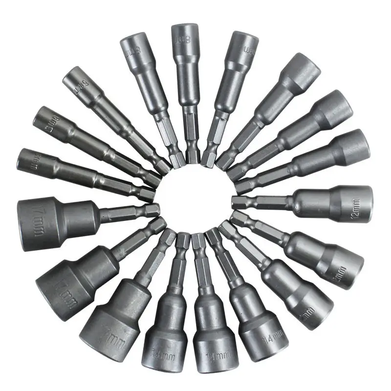

1PCS 6-19mm Power Tool Nut Driver Set Quick Change Nut Driver Bit Nutdrivers Metric Socket Hex Shank Impact Drill Bit Adapter