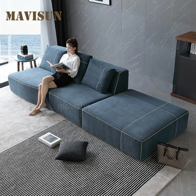 Sofá minimalista de algodón y lino para sala de muebles modernos de lujo, luz italiana, creativo, pequeño apartamento - Muebles