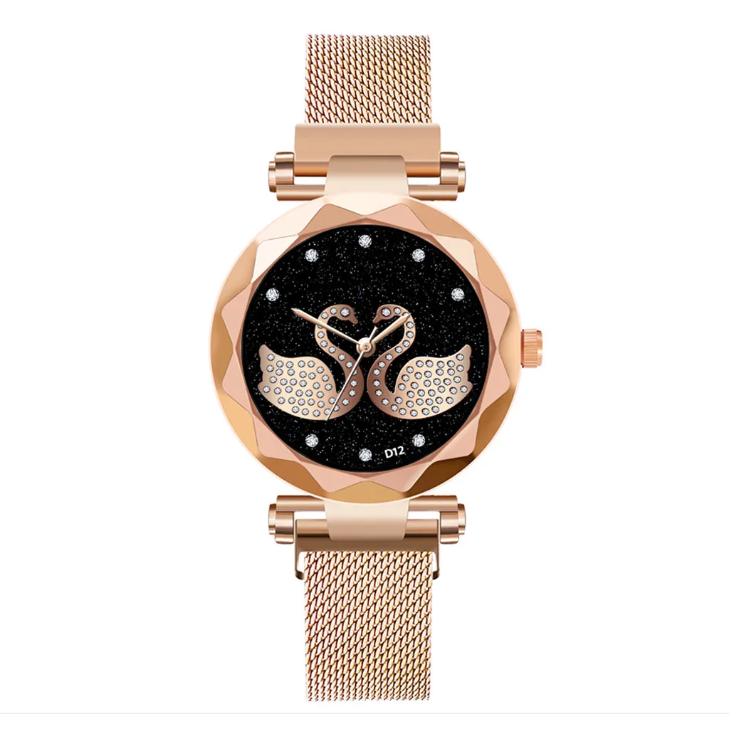 Роскошные часы кварцевые часы из нержавеющей стали с циферблатом повседневные часы zegarki damskie Bayan Kol Saati W50 - Цвет: Gold