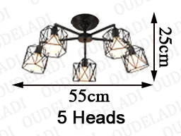 5 Heads pendant lamp Европейский металлический американский кантри потолочный светильник гостиная лампа спальня исследование креативный современный минималистичный Ретро освещение светильники - Цвет корпуса: 5 Heads pendant lamp