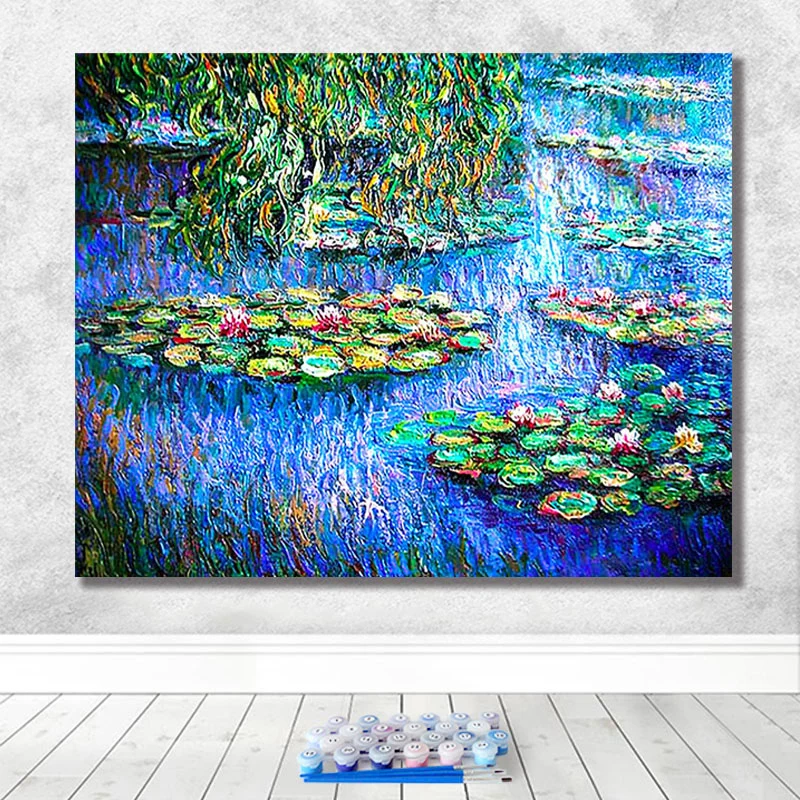 DIY Рисование по номерам рисунок с наборами Monet известная картина ручная роспись декомпрессия декоративная вешается на стену