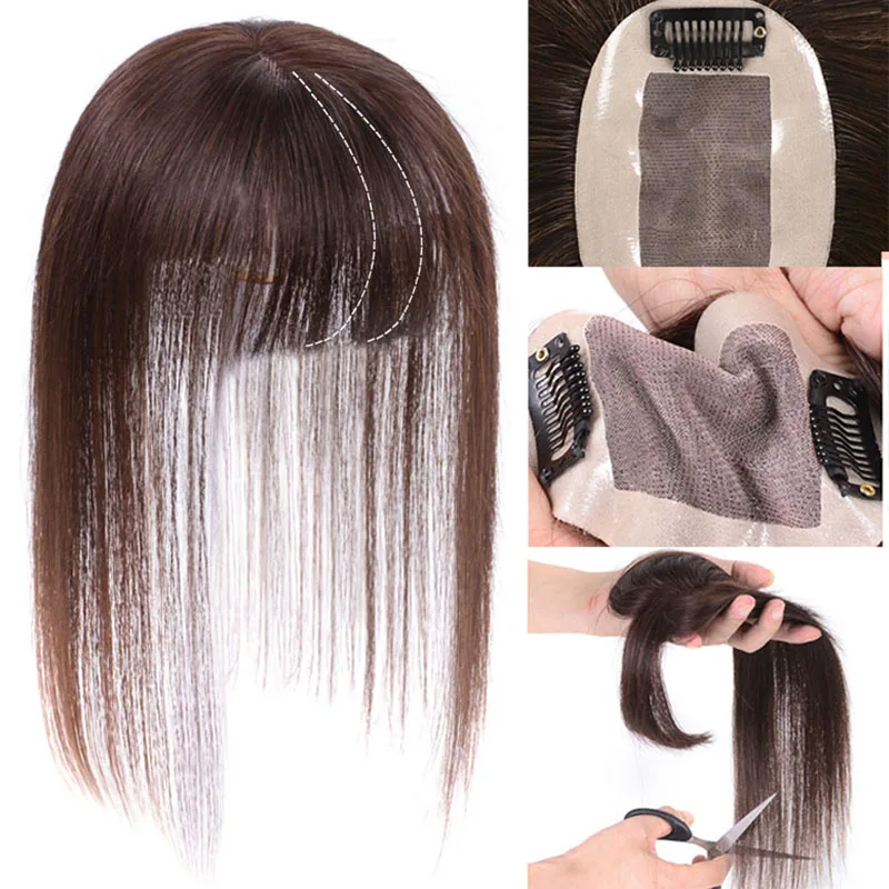 LANLAN имитация челок переиздание прямые волосы Моделирование волосы Редкие белые волосы голова переиздание женский 3D челка парик