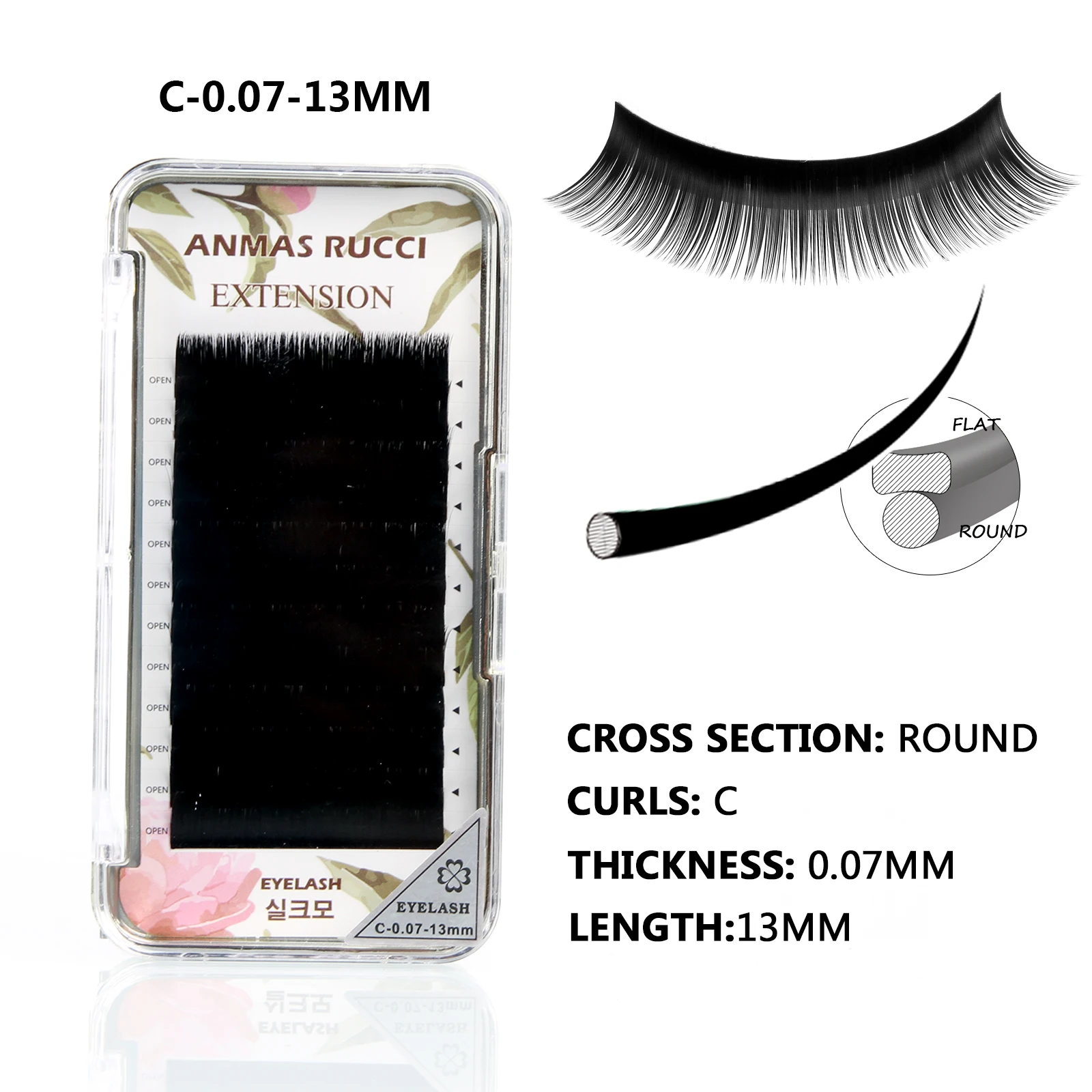 Anmas Rucci Easy Auto Fan Individual Eyelashes Lash Extension C D Curl 8~13mm