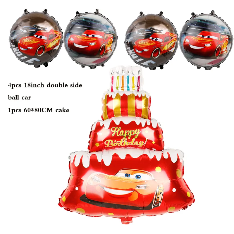 Надувные шары из фольги для гоночной машины, Детские Швартовочные шары с изображением Диснея, Мультяшные Автомобильные Шаровые шары, ручные воздушные шары, украшения для дня рождения, детские игрушки - Цвет: 5pcs