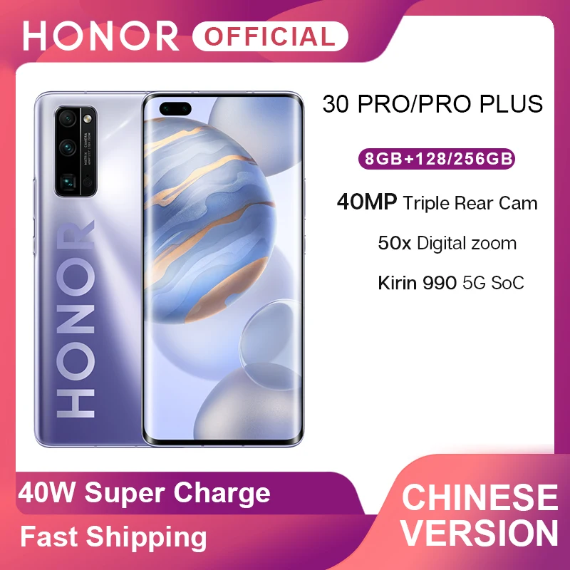 Neue Ankunft Ehre 30 Pro 30 Pro Plus 5G Smartphone Kirin 990 6.57 ''40MP Triple Cam IP54 Wasserdicht wi-fi 6 + 40W Aufzurüsten Neue Ankunft Ehre 30 Pro 30 Pro Plus 5G Smartphone Kirin 990 6.57 ''40MP Triple Cam IP54 Wasserdicht wi-fi 6 + 40W Aufzurüsten