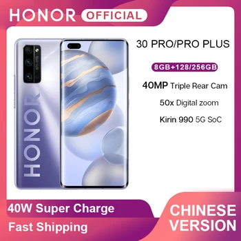 

New Arrival Honor 30 Pro 30 Pro Plus 5G Smartphone Kirin 990 6.57'' 40MP Triple Cam IP54 Waterproof Wi-fi 6+ 40W SuperCharge
