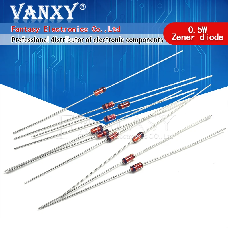100 шт. 0 5 Вт Диод Зенера 500 МВт DO 35 1/2 BZX55C 2 4 В 7 в 3 6 9 1 8 10 в|zener diode|diode zenerzener diode 3.3v |